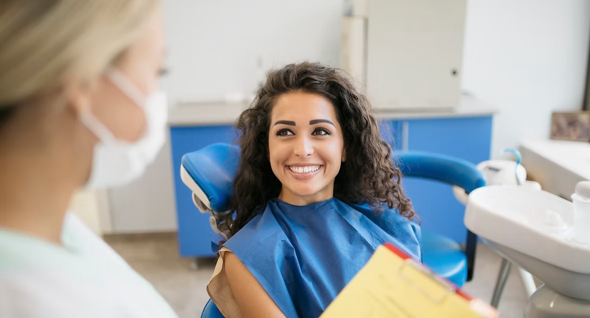 Woman visiting dentist